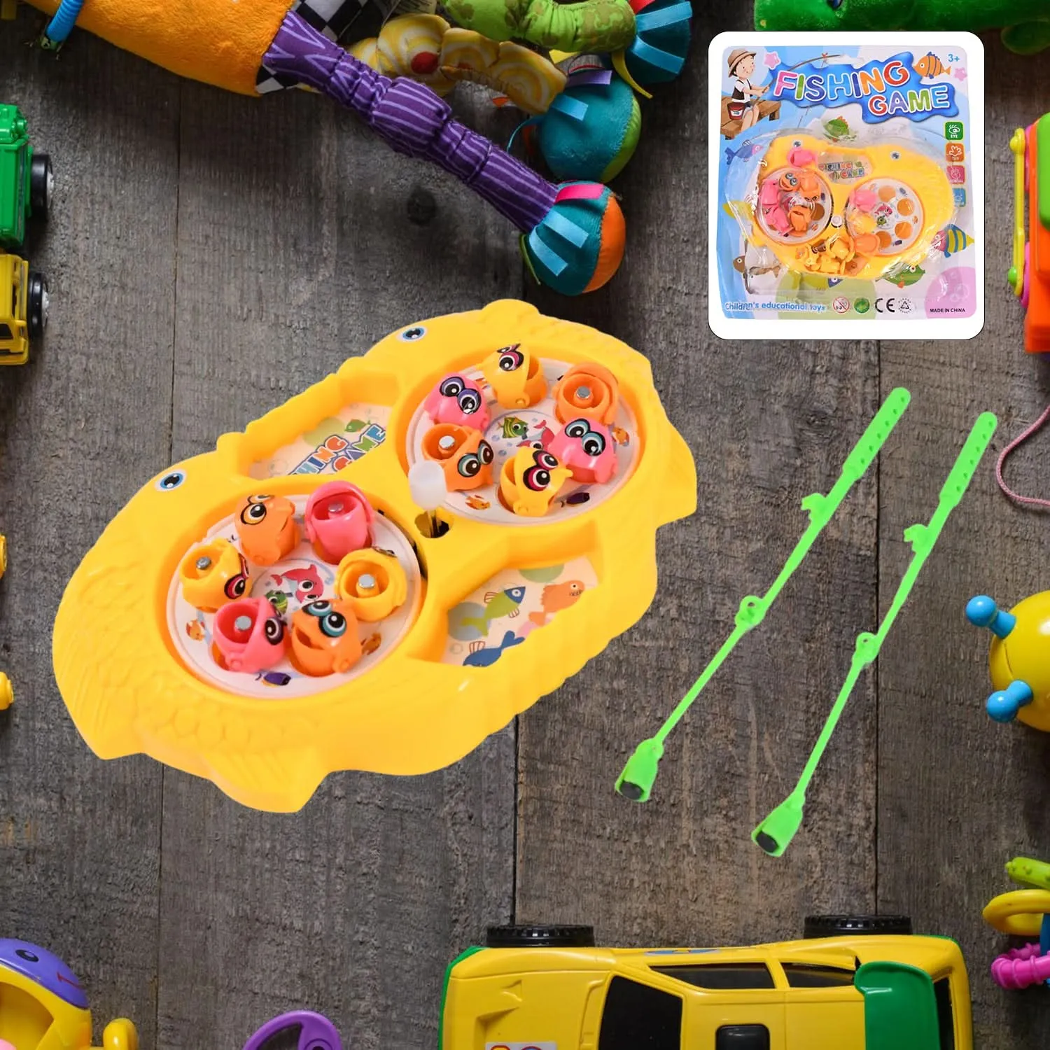 Fishing Game For Kids Include 12 Pieces Fishes And 2 Fishing Rod (1 Set)