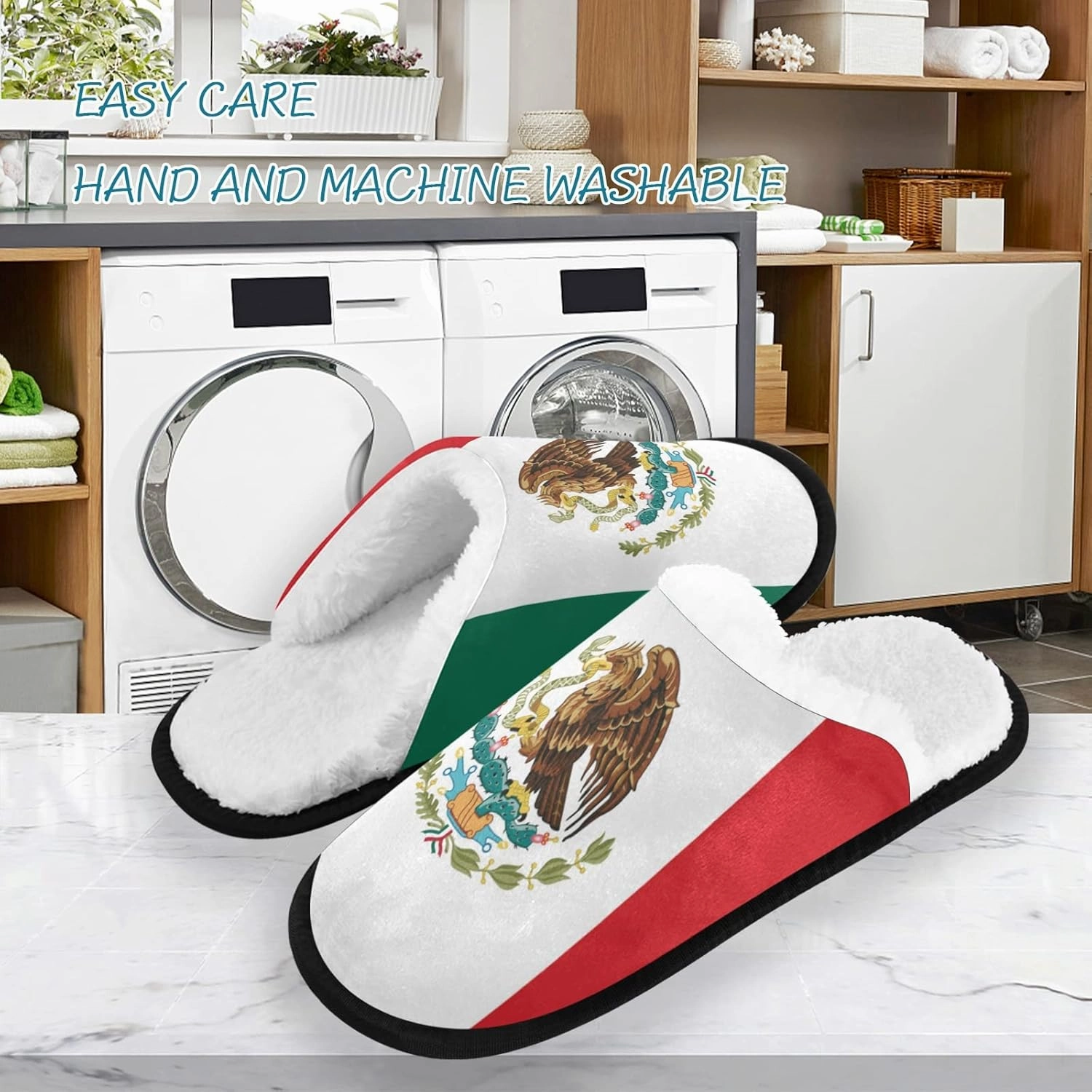 Fisyme Slippers Soft Non-Slip Indoor House Slippers Home Shoes For Bedroom Hotel Travel Spa