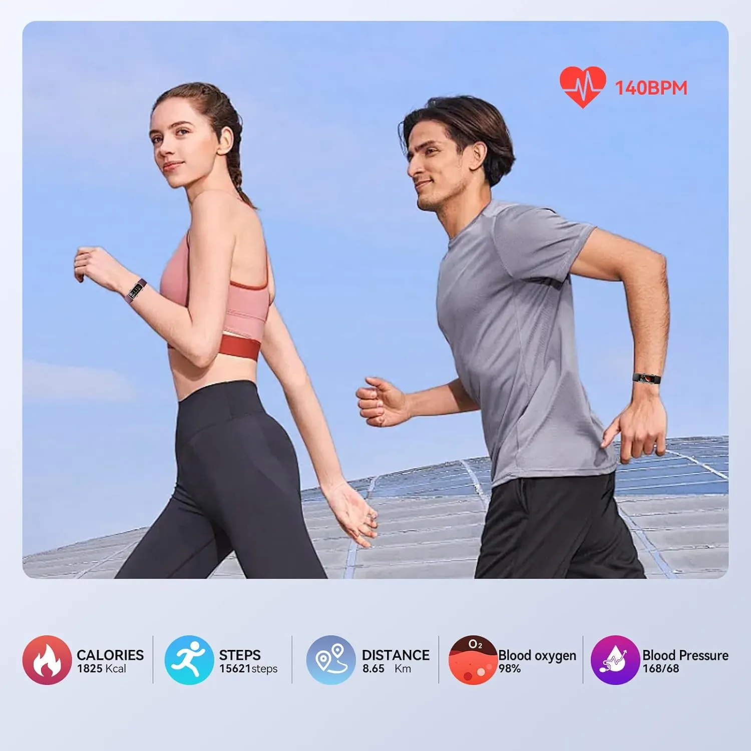 Fitness Tracker, 25 Sports Modes, Heart Rate/Blood Oxygen and Pressure Monitor Sleep Step Tracker/Carolies Waterproof Smartwatch Smart Bracelet for Android and iOS Phone