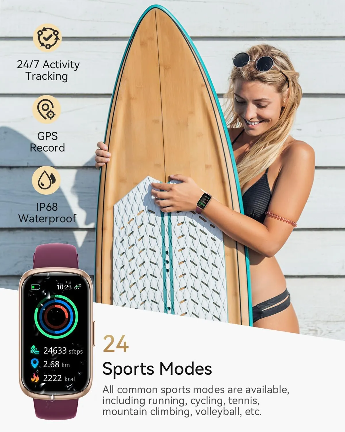 Fitness Tracker, Fitness Tracker Watches for Women with Heart Rate/Blood Oxygen/Sleep Monitor, 20  Sports Modes Smart Watches for Women/Men, Activity & Step Tracker Smart Watch for Android/iOS Phones