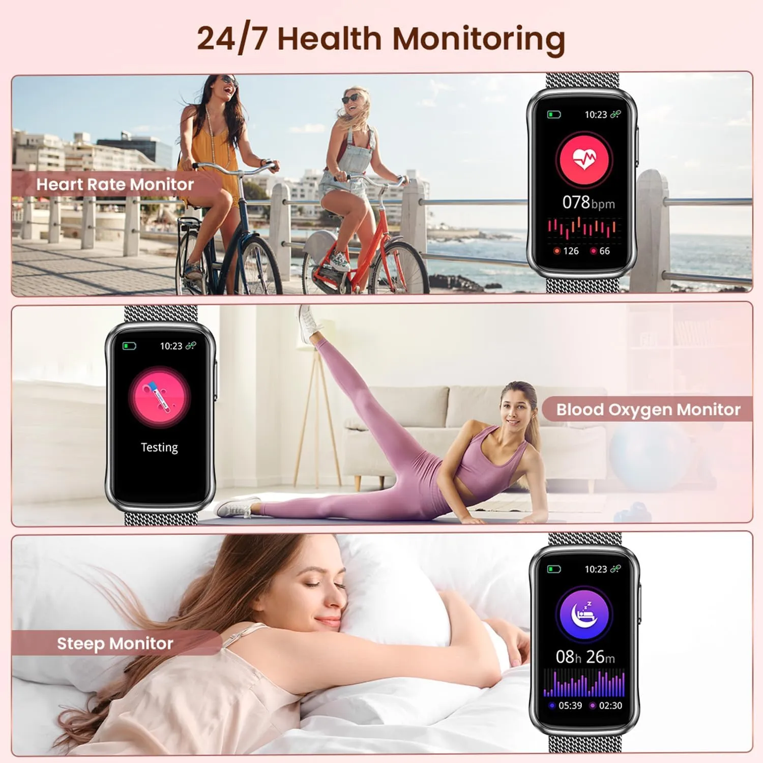 Fitness Tracker Smart Watch for Men: Health Activity Trackers with Heart Rate Blood Oxygen Sleep Monitor Step Counter Sport 1.47" Touchscreen IP68 Waterproof Smartwatch Compatible Android iOS