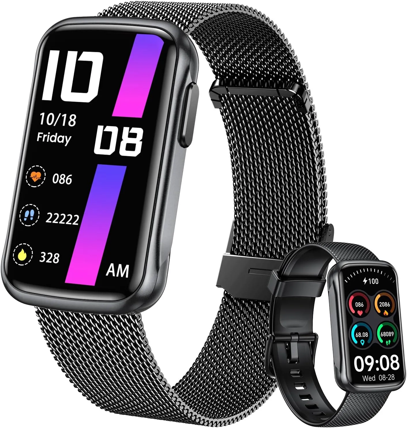 Fitness Tracker Smart Watch for Men: Health Activity Trackers with Heart Rate Blood Oxygen Sleep Monitor Step Counter Sport 1.47" Touchscreen IP68 Waterproof Smartwatch Compatible Android iOS
