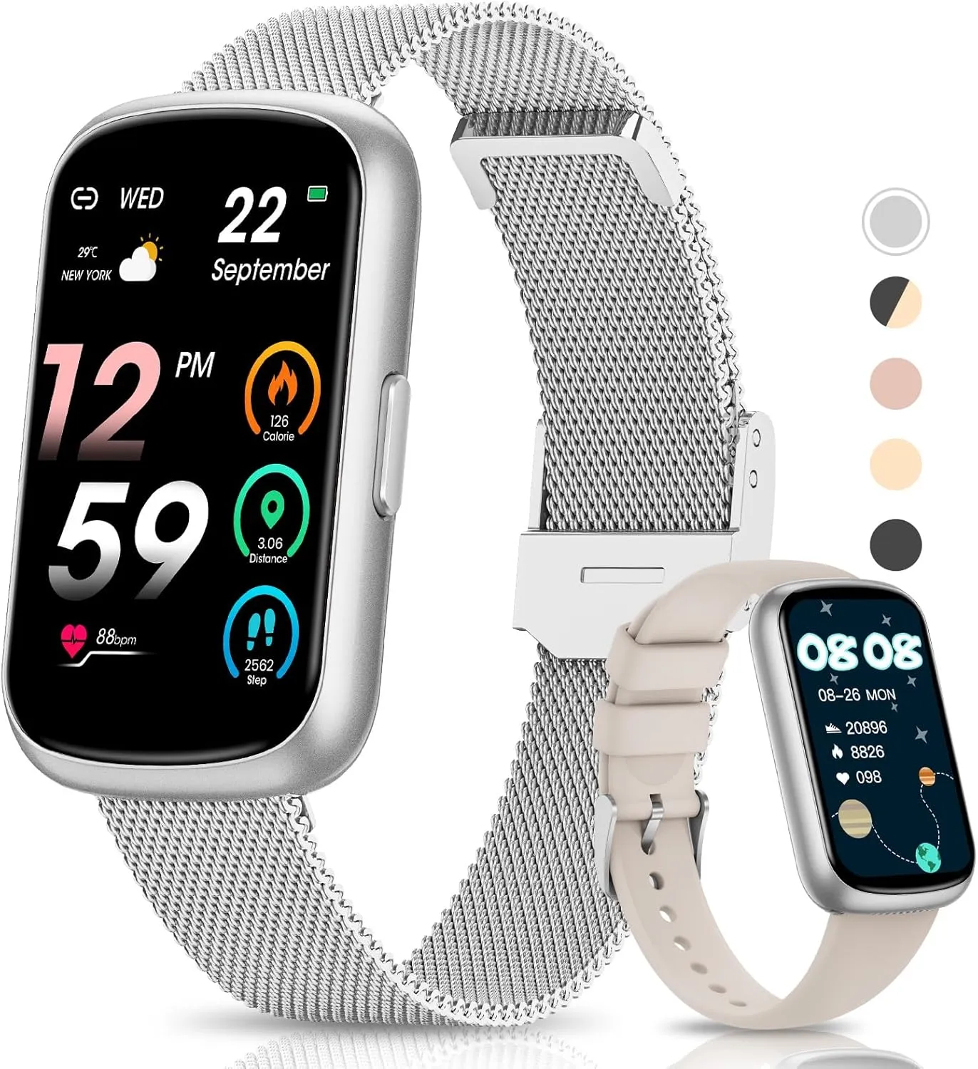 Fitness Tracker- Smart Watches for Women Men with 24/7 Heart Rate Monitor Blood Oxygen Sleep Tracker, Waterproof Fitness Watch, Activity Smartwatch for Android iPhone, Calorie Distance Pedometer, Gift