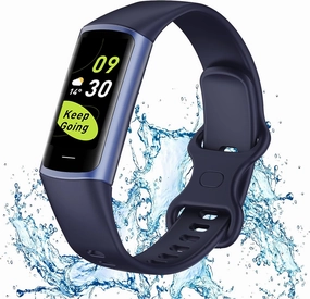 Fitness Tracker, 25 Sports Modes, Heart Rate/Blood Oxygen and Pressure Monitor Sleep Step Tracker/Carolies Waterproof Smartwatch Smart Bracelet for Android and iOS Phone (Blue)