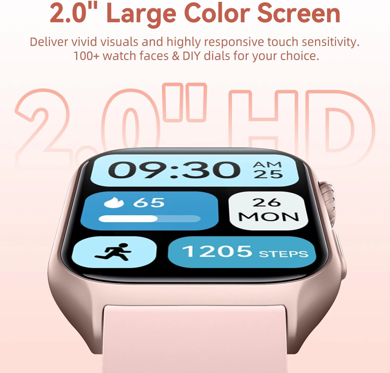 Fitness Tracker for Men Women (Make/Answer Call), 2.0" Smart Watch with 24/7 Heart Rate Blood Oxygen Sleep Monitor, Pedometer, 100  Sport Modes IP68 Waterproof Activity Tracker for Android iOS