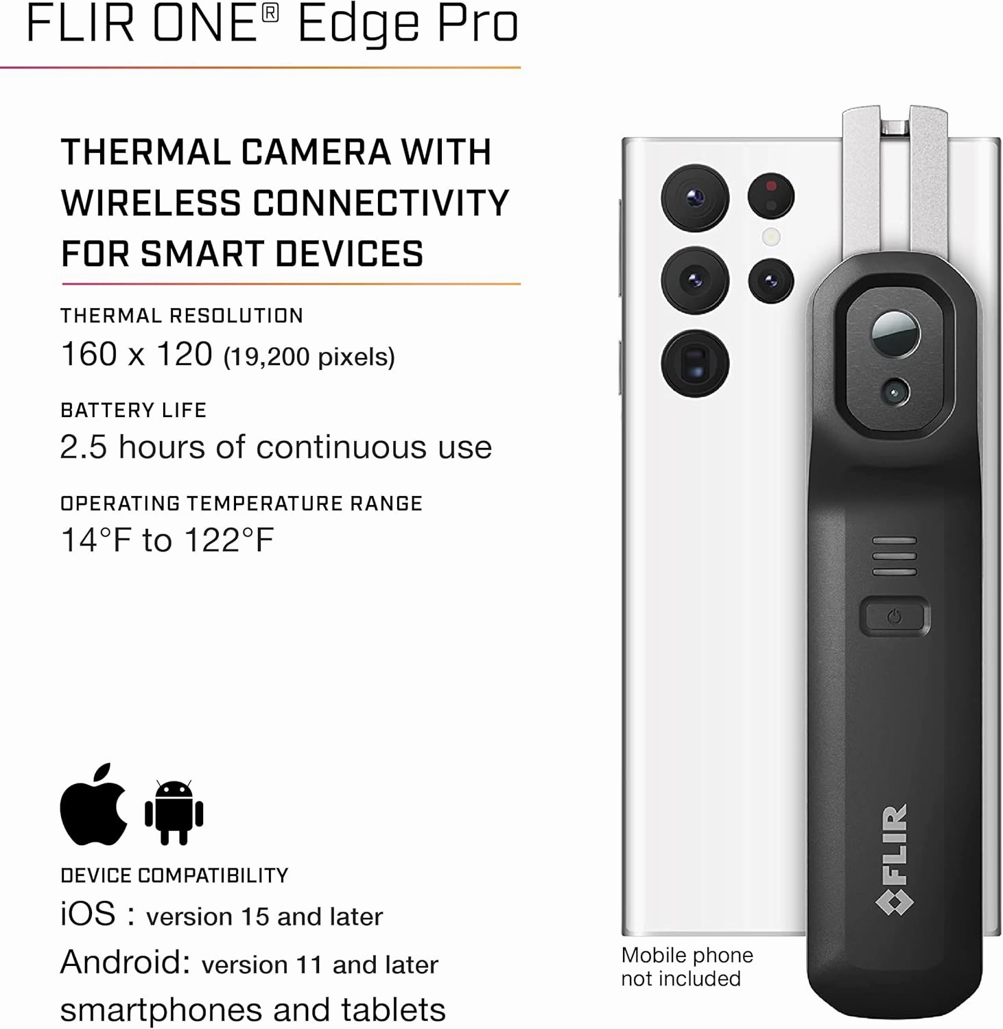 FLIR ONE EDGE PRO Wireless 160 × 120 IR camera & Klein Tools RT250 GFCI Outlet Tester with LCD Display, Electric Voltage Tester for Standard 3-Wire 120V Electrical Receptacles