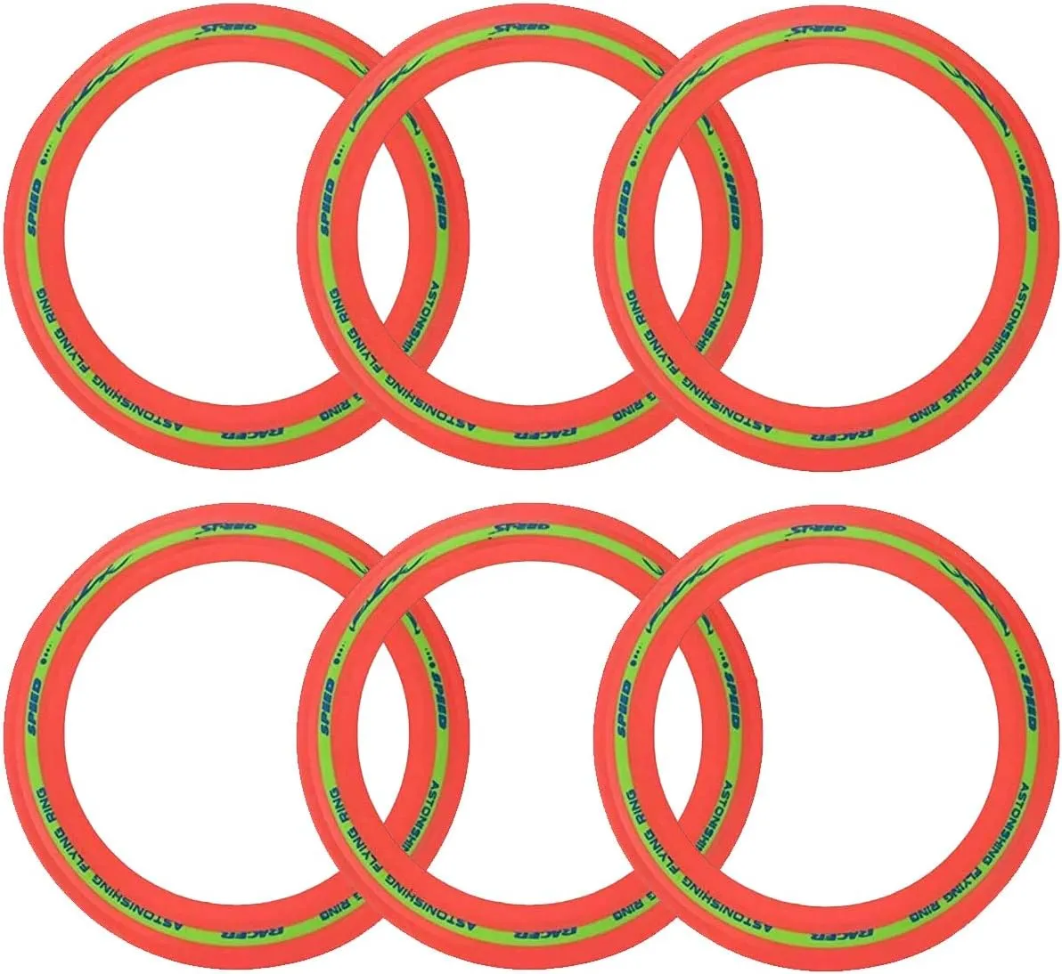 Flying Aero Discs, 6 Pack Sports Outdoor Pro Flyer Rings | Plastic Toy Ultimate Glider Toss Game for Kids and Adults (11 inches)