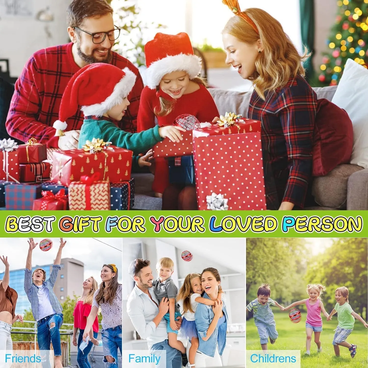 Flying Orb Ball Toy Flying Space Orb Magic Flying Ball Toy, 360° Rotating Hover Ball Cool Toy, Flying Spinner Toys Space Boomerang Ball with LED Lights for Kids Adult Christmas Birthday Gift