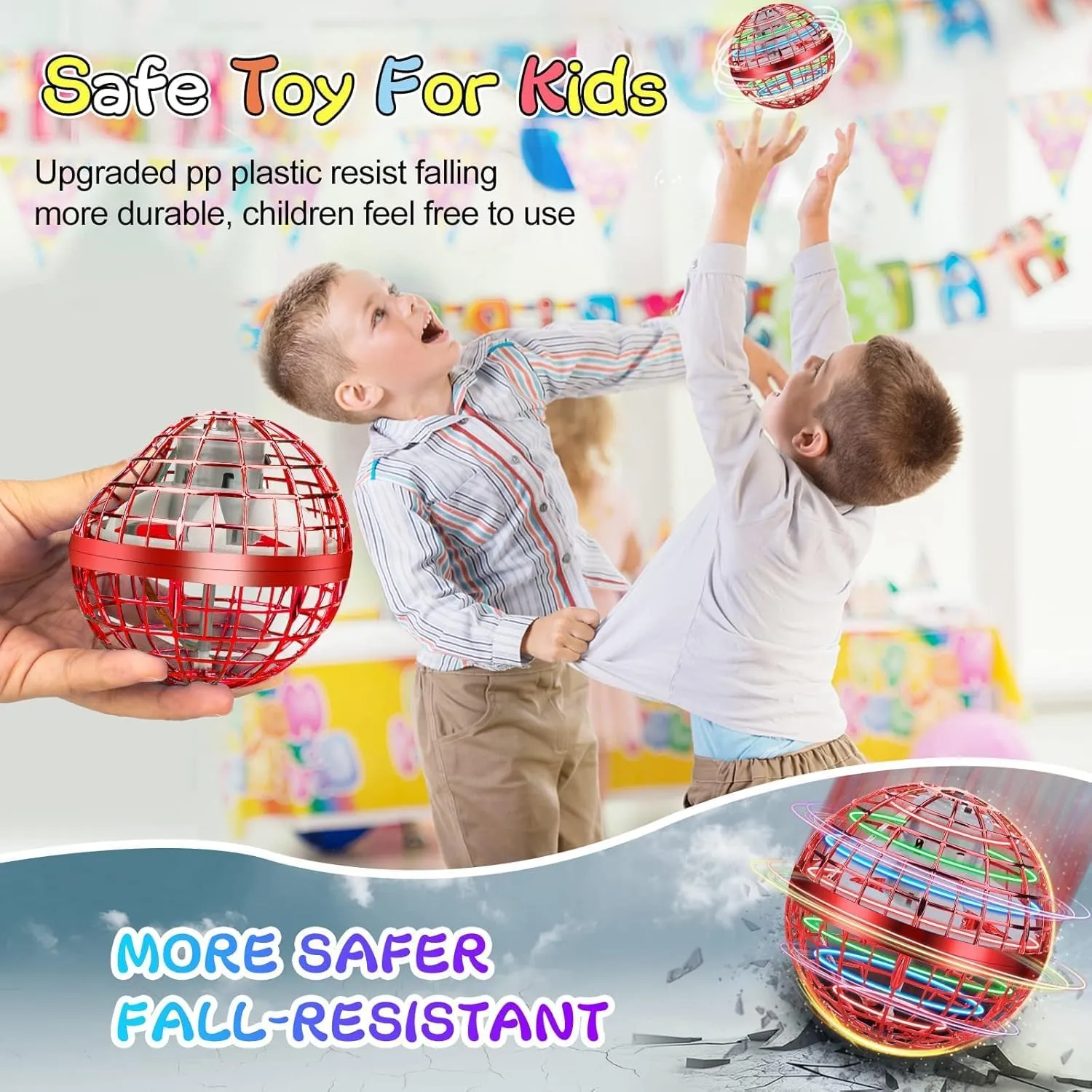 Flying Orb Ball Toy Flying Space Orb Magic Flying Ball Toy, 360° Rotating Hover Ball Cool Toy, Flying Spinner Toys Space Boomerang Ball with LED Lights for Kids Adult Christmas Birthday Gift
