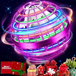 Flying Orb Ball Toy,Flying Ball Drone Hand Controlled, Flying Hover Ball Toys with LED Light, Cool Toys Birthday Gift, Cosmic Globe Boomerang Ball for Boys and Girls (Purple)
