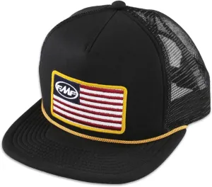 FMF Stars and Bars Hat - Black Trucker Hat, 5 Panel Snapback Hats Men, OSFA Cap
