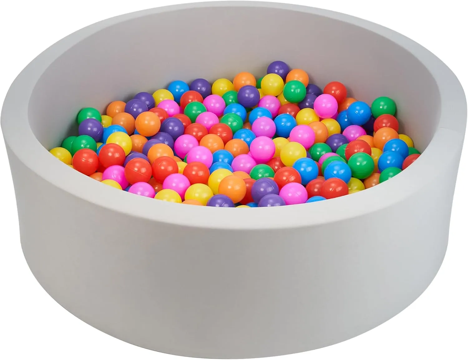 Foam Ball Pit for Toddlers Soft Round Baby Playpen Ball Pool for Kids 35.4"x 11.8" Memory Sponge Ball Pit Indoor Outdoor Baby Game Place Gift Toys for Infants Boys and Girls (Gray, NO Balls)