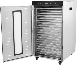 Food Dehydrator, 1700w Dehydrator For Herbs, 20-Tray double-layer Stainless Steel Dehydrator Machine with 360° circulating heating, 86-194℉ Temperature, Built-In 3 Fans, U-Shaped Heaters, LED