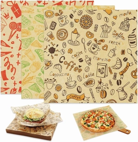 Food Paper Sheets 10"x10" - 300Pcs Paper Liners for Plastic Food Basket, Premium Deli Sandwich Wrappers, Best Kraft Food Wrapping Paper Sheets for Picnic, Festival, Fair or BBQ.