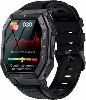 for Samsung Galaxy S21 FE Military Smart Watch for Men (Answer/Make Call), 1.85in HD Tactical Sports Rugged Smartwatch, Fitness Tracker Watch with Heart Rate Blood Pressure Sleep Monitor - Black