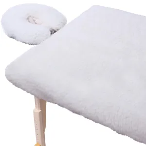 ForPro Professional Collection Comfy Soft Luxury Fleece Massage Pad Set, Extra Soft, Hypoallergenic, for Massage Tables, Includes Massage Table Pad and Face Rest Cover, 33” W x 74” L x 5” D