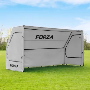 FORZA Portable Team Shelter | Durable Steel Frame Shelter for Sports Teams – Optional Benches & Multiple Colors (Grey, Shelter Only)