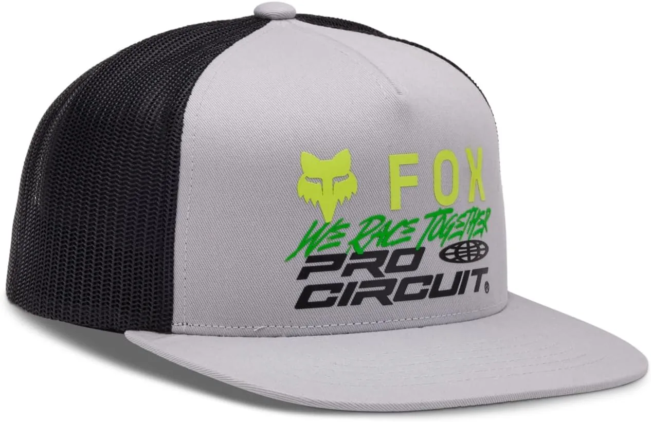 Fox Racing Mens Fox X Pro Circuit Snapback Hat Steel Grey