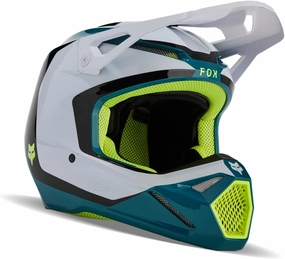 Fox Racing V1 MOTOCROSS HELMET, NITRO MAUI BLUE, Small