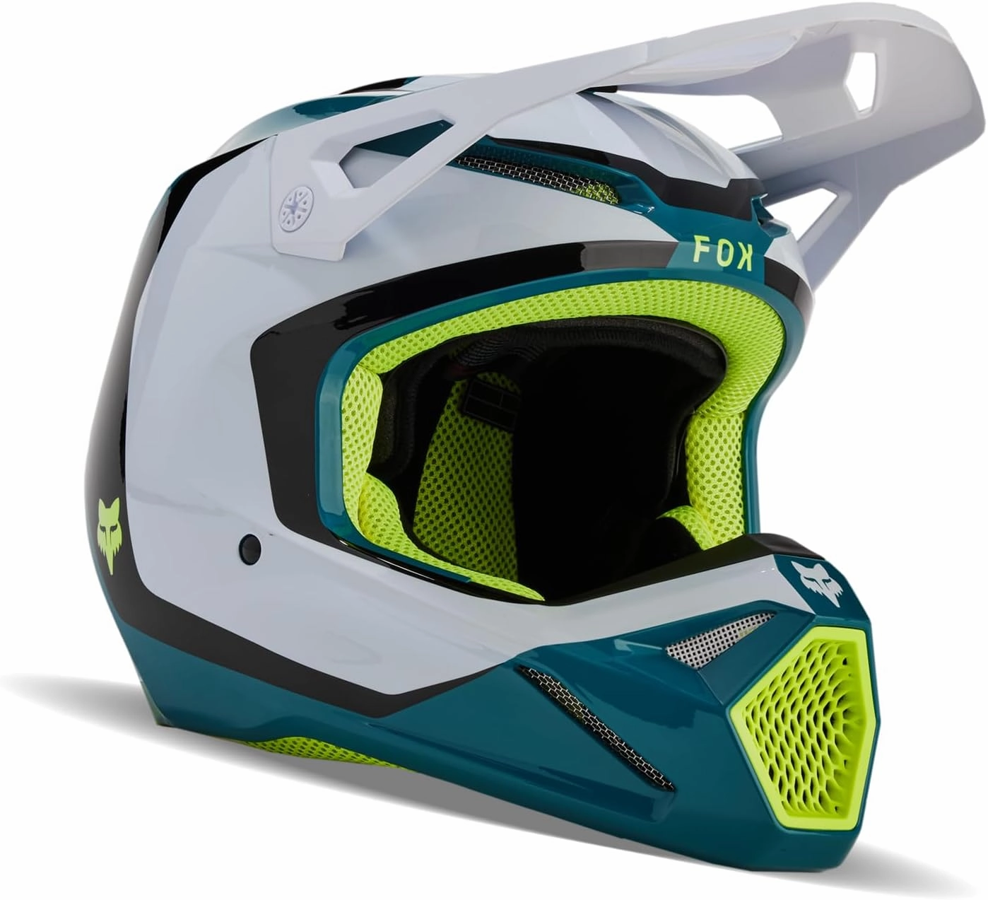 Fox Racing V1 MOTOCROSS HELMET, NITRO MAUI BLUE, Small