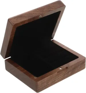 FRCOLOR Elegant Wooden Box Mini Jewelry Holder with Soft Velvet Lining for Engagement Storage for Weddings and Men Accessories