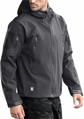 FREE SOLDIER Men's Outdoor Waterproof Soft Shell Hooded Military Tactical Jacket