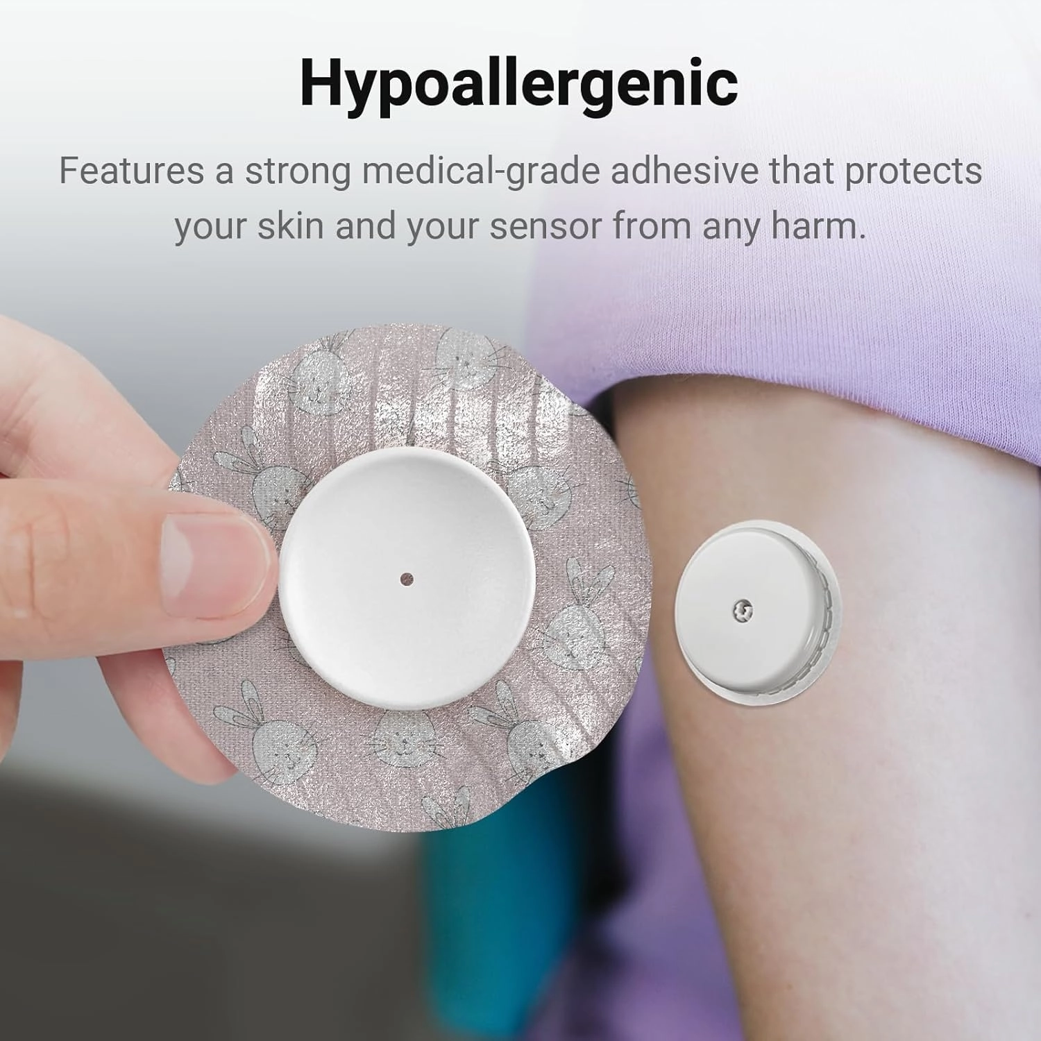 Freestyle Libre 2 & Lingo Colorful Adhesive Patches, 2pcs Protective Hardshell Cover   10pcs Surprise Pattern Sensor Patches,Multiple Protection for CGM Glucose Monitor