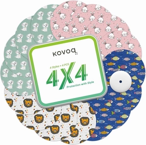 Freesytyle Libre 3 & Plus Sensor Covers Dogs Cats, Kovoq 16 Pack Freestyle Libre 3 Sensor Patches with Protecive Hard Shell Cap, Patterned, Waterproof, Colorful & Sweatproof for Kids, Tin Animal