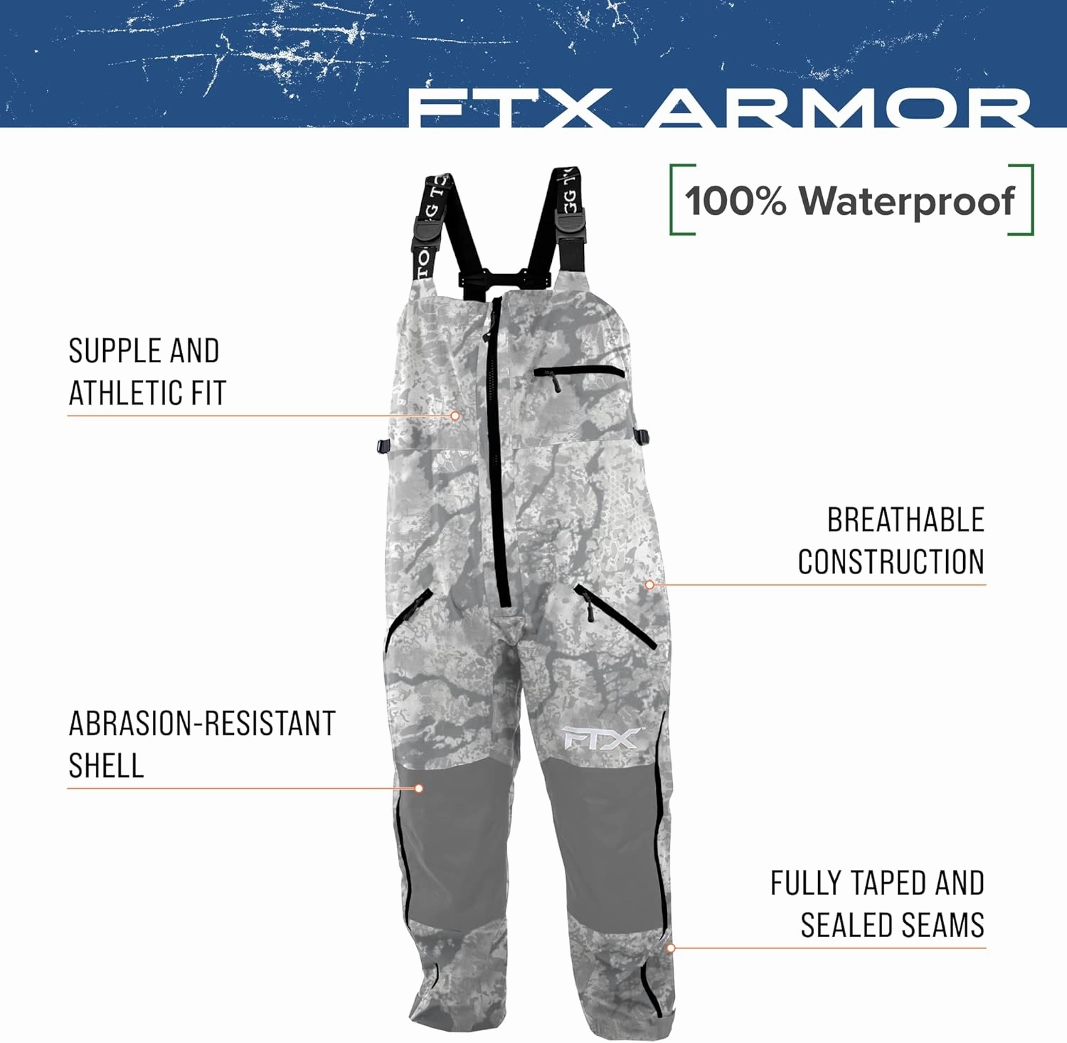 FROGG TOGGS Men's FTX Armor Premium Waterproof Rain, Fishing Bibs