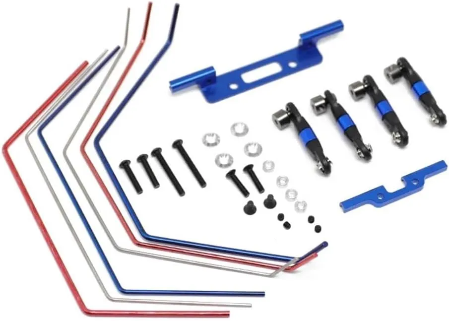 Front and Rear Sway Bar Anti Roll Bar Kit Compatible with 2WD 1/10 RC Car Compatible Upgrade Parts Accessories RC car Accessories