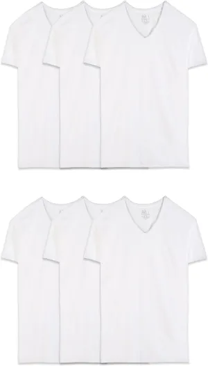 Fruit of the Loom Men's Eversoft Cotton Stay Tucked V-Neck T-Shirt