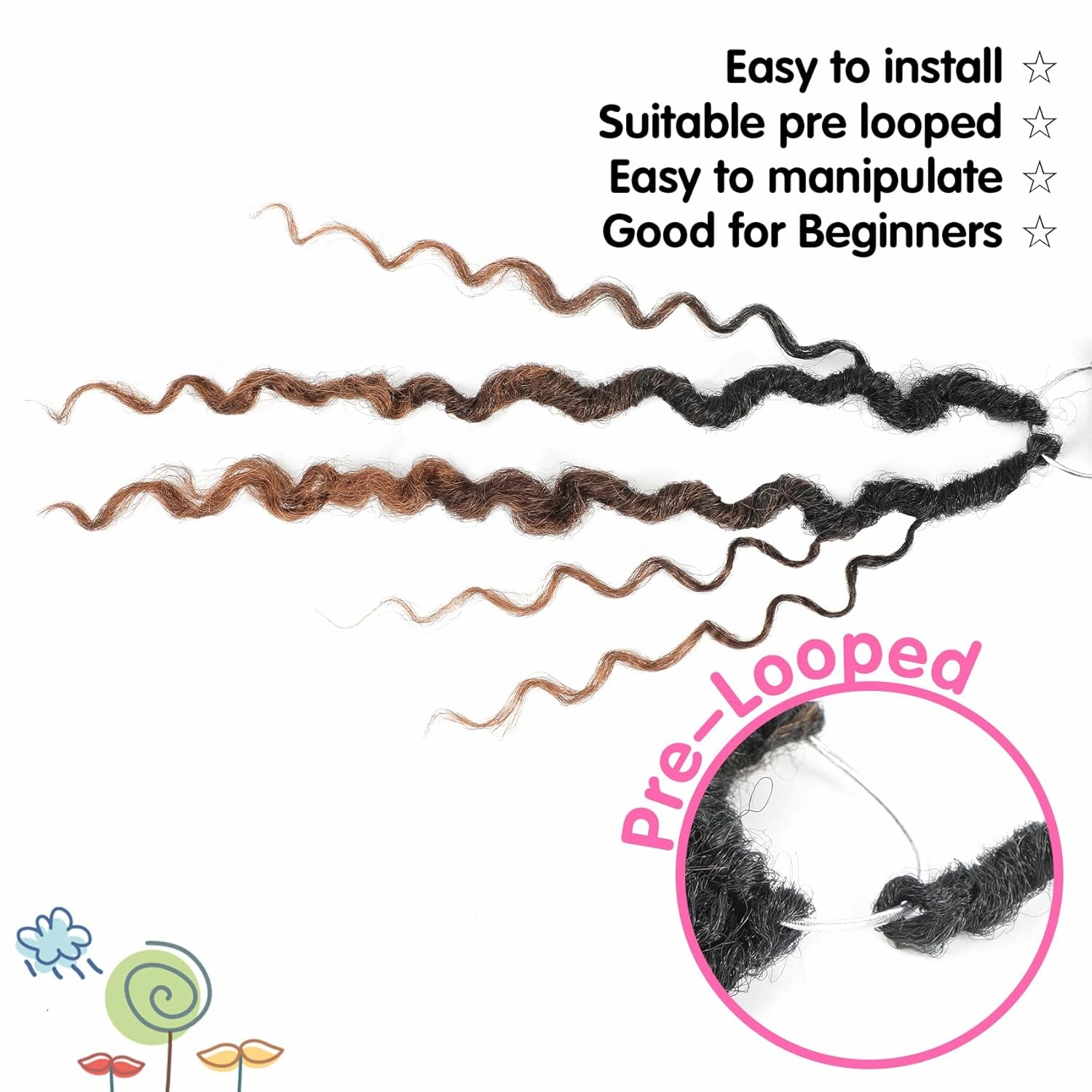 Fulcrum Goddess Locs Crochet Hair 12 Inch, 8 Packs New Faux Locs Crochet Hair for Black Women, Crochet locs with Curly Ends (12Inch (Pack of 8), 1B/4/30#)