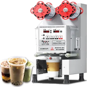 Fully Automatic Cup Sealer, 550-800 Cups/H Coffee Sealing Machine, 88/89/90mm Plastic Cup Sealer, 350W Electric Film Sealing Machine, Smart Panel&Automatic Counting, With Prompt Sound, for Restaurant