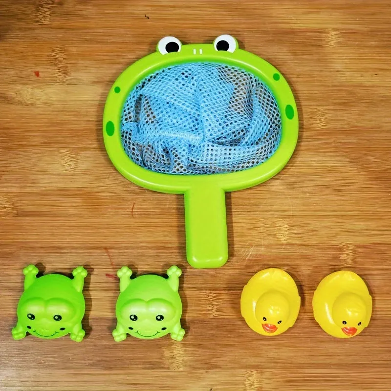 Fun Bath Time Buddies Colorful Fishing Net Water Play Animals Bathroom Toys