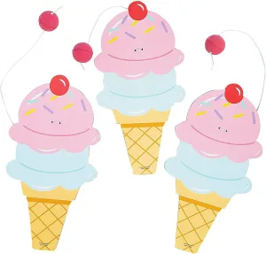 Fun Express Ice Cream Cone Paddle Ball Games – 12 Pieces