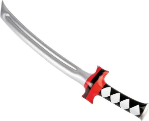 Fun Express Inflatable Ninja Samurai Sword with Red Cross Guard- 6" x 28" Vinyl Favor Toys - Karate Birthday Party Supplies for Girls and Boys - 12 Pieces