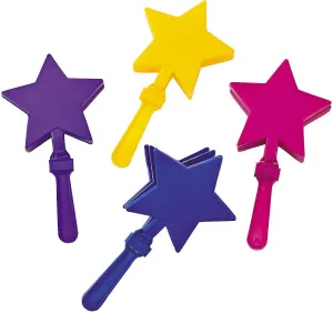 Fun Express Star Shaped Clappers Noisemaker Set – Vibrant Colorful Toys for Birthday Parties Celebrations and Events – Fun Interactive Noisemakers for All Ages – Perfect for Entertainment – 12 Pieces