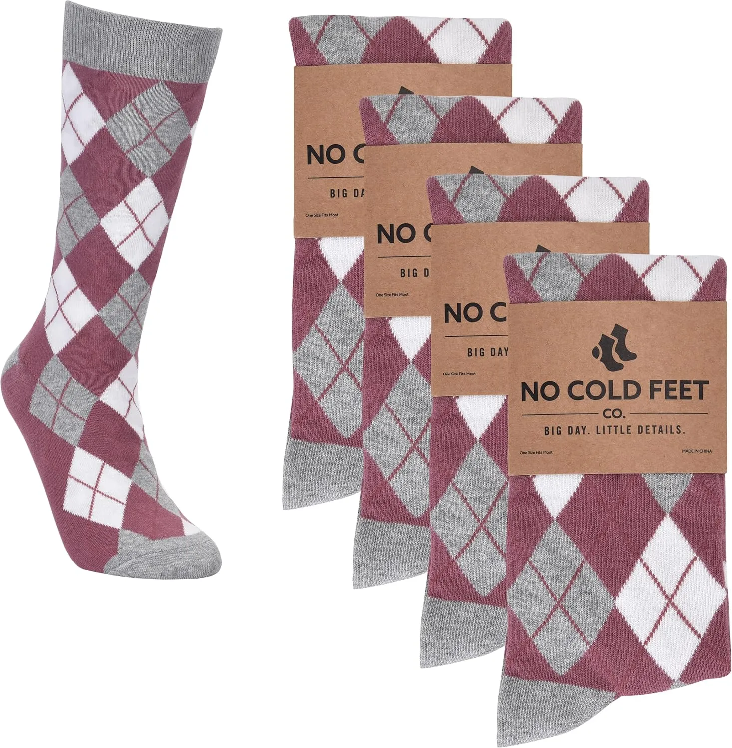 Fun Pink Colorful Novelty Socks for Men for Dress Casual Formal Groomsmen Wedding, 4 Pack