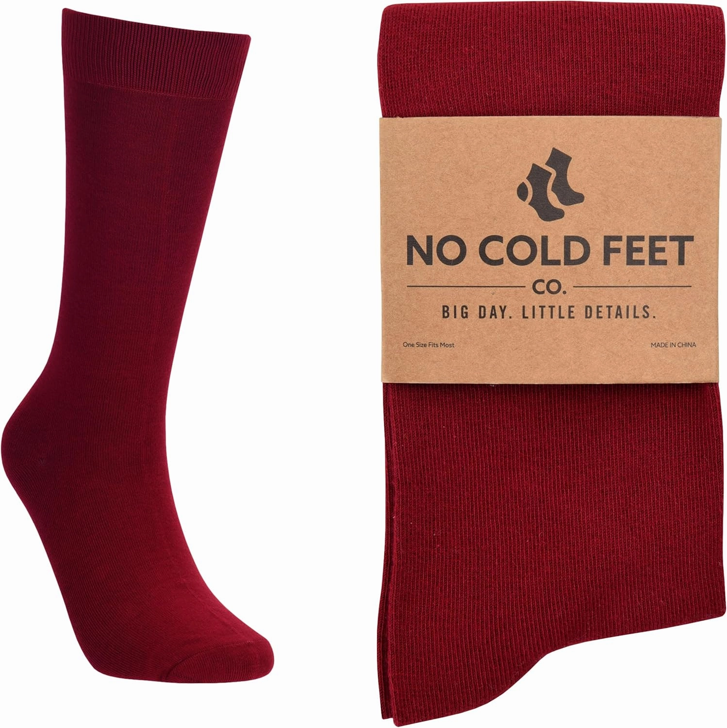 Fun Colorful Burgundy Novelty Socks for Men for Dress Casual Formal Groomsmen Wedding, One Pair