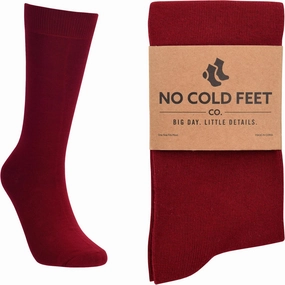 Fun Colorful Burgundy Novelty Socks for Men for Dress Casual Formal Groomsmen Wedding, One Pair