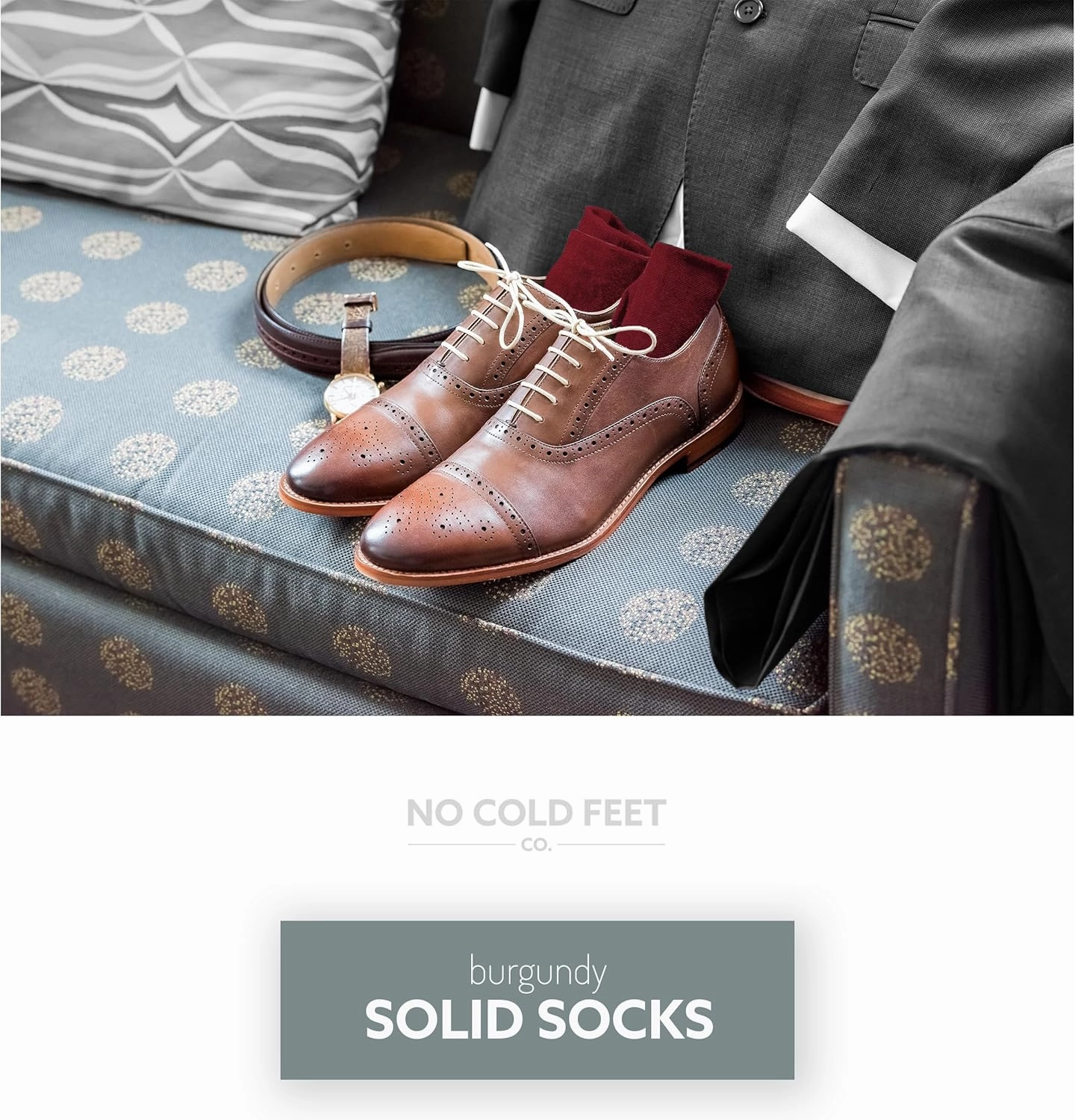Fun Colorful Burgundy Novelty Socks for Men for Dress Casual Formal Groomsmen Wedding, One Pair