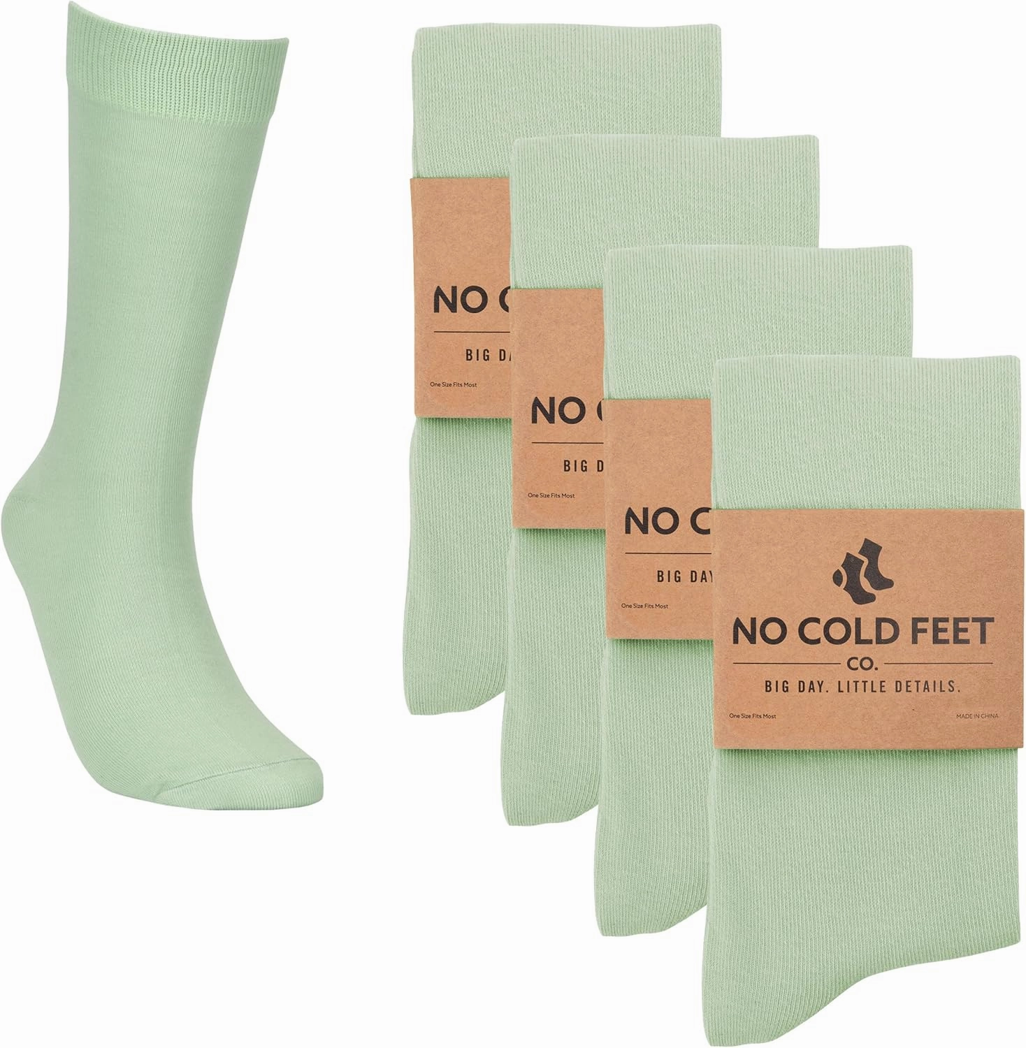 Fun Green Colorful Novelty Socks for Men for Dress Casual Formal Groomsmen Wedding, 4 Pack