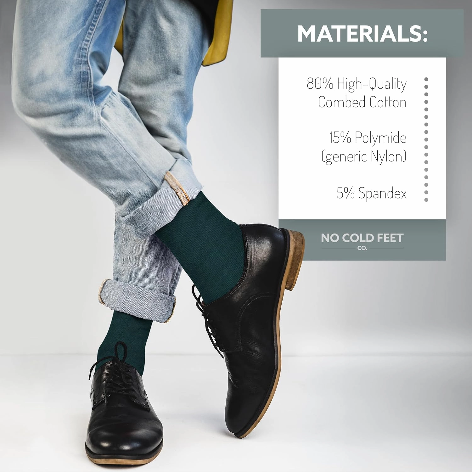 Fun Green Colorful Novelty Socks for Men for Dress Casual Formal Groomsmen Wedding, One Pair