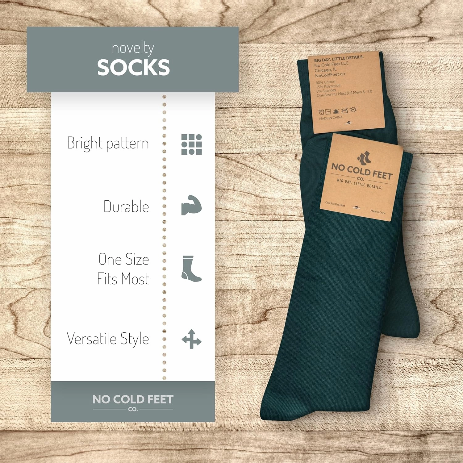 Fun Green Colorful Novelty Socks for Men for Dress Casual Formal Groomsmen Wedding, One Pair
