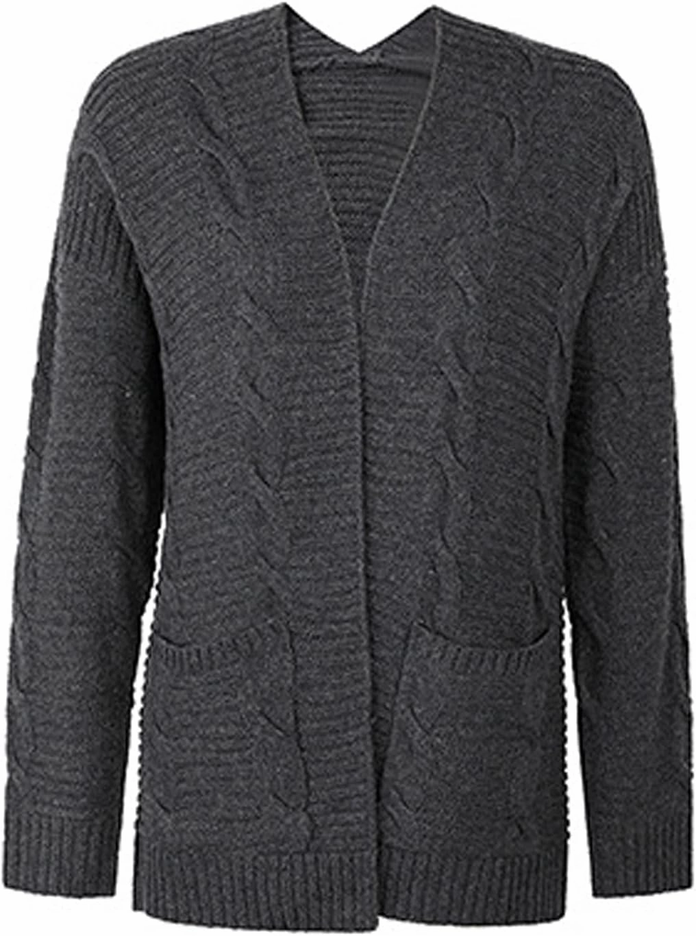futurino Knit Cardigan Women's Chunky Open Front Outwear Cover Up with Pockets
