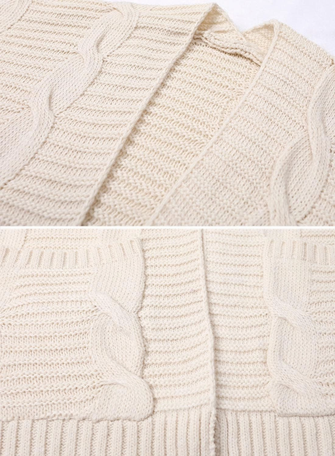futurino Knit Cardigan Women's Chunky Open Front Outwear Cover Up with Pockets