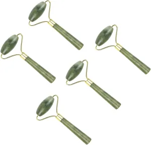 GALPADA 5pcs Jade Eye Skin Care Tool Natural Green Face Roller for -Aging Smooth Skin and Puffiness Relief Portable Facial Rolling Device for Home Use