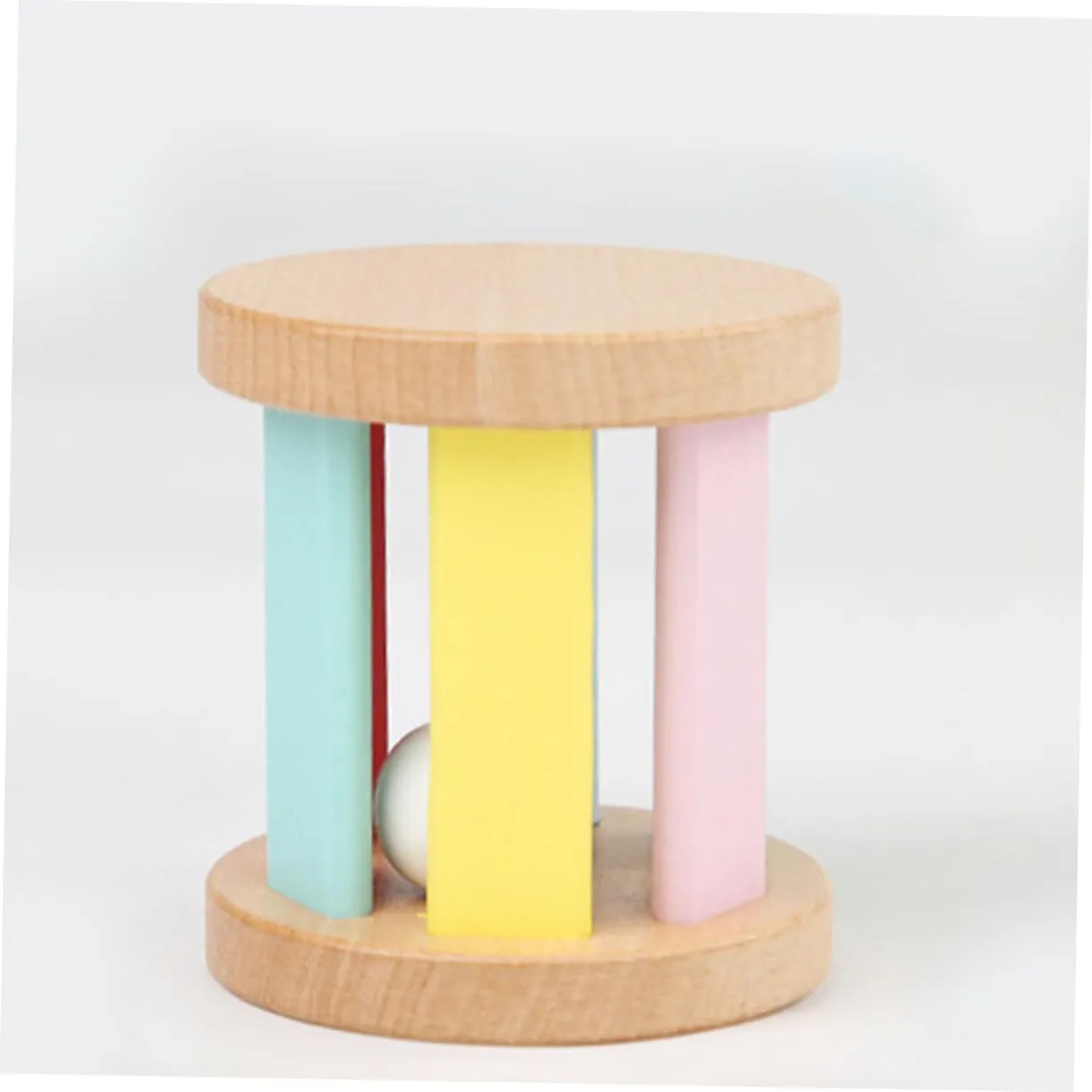 GALPADA Wooden Hand Rattle Roller for Boy Girl Montessori Early Education Musical Instrument Safe and Reusable Sensory Plaything for Newborns
