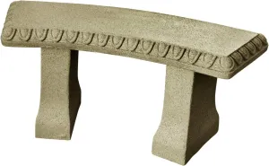 Garden Bench – Natural Sandstone Appearance – HDPE polyethylene plastic – Lightweight – 12” Height, Medium