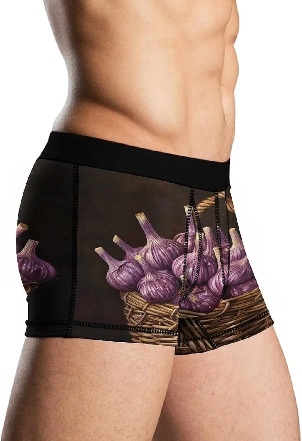 Garlic in Flower Basket Boxer Briefs Moisture Wicking Men's Underwear Ultra Comfortable Breathable Underwear